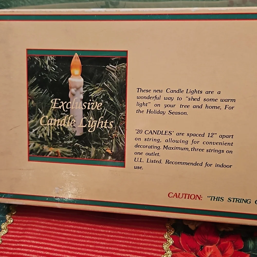 Vintage String Candle Lights 20 Light Set Christmas